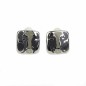 Boucle d'oreille clip carré motif abstrait - gris Boucle d'oreille clip carré motif abstrait - gris
