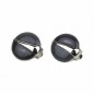 Boucle d'oreille clip ronde émail - gris Boucle d'oreille clip ronde émail - gris