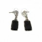 Boucle d'oreille pendante émail - gris Boucle d'oreille pendante émail - gris