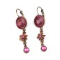 Boucle d'oreille pendante vintage - framboise Boucle d'oreille pendante vintage - framboise