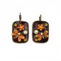 Boucle d'oreille pendante émail papillon - orange Boucle d'oreille pendante émail papillon - orange