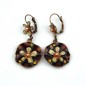 Boucle d'oreille pendante fleur vintage - marron Boucle d'oreille pendante fleur vintage - marron