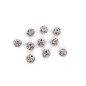 Lot de 10 perles rondes strass 6mm - argenté rodium Lot de 10 perles rondes strass 6mm - argenté rodium