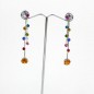 Boucle d'oreille pendante cristal - multicolore