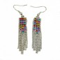 Boucle d'oreille pendante multi chaine strass - multicolore