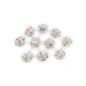 Lot de 10 perles rondes strass 8mm - argenté Lot de 10 perles rondes strass 8mm - argenté