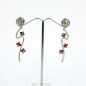 Boucle d'oreille pendante strass - multicolore