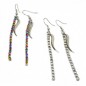 Boucle d'oreille pendant chaine strass - multicolore