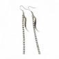 Boucle d'oreille pendante chaine strass - blanc Boucle d'oreille pendante chaine strass - blanc