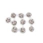 Lot de 10 perles rondes strass 8mm - argenté rodium Lot de 10 perles rondes strass 8mm - argenté rodium