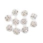 Lot de 10 perles rondes strass 10mm - argenté Lot de 10 perles rondes strass 10mm - argenté