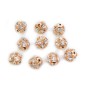 Lot de 10 perles rondes strass 10mm - doré
