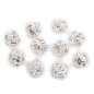Lot de 10 perles rondes strass 12mm - argenté Lot de 10 perles rondes strass 12mm - argenté