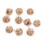 Lot de 10 perles rondes strass 12mm - doré Lot de 10 perles rondes strass 12mm - doré