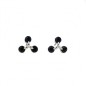 Boucle d'oreille cristal noir jais - argent