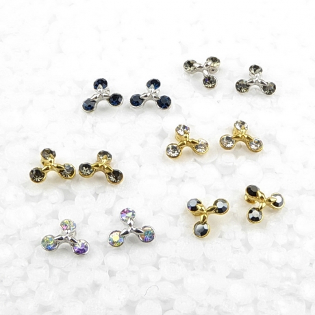 Boucle d'oreille cristal blanc irisé - argent