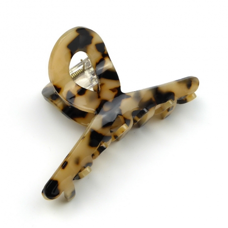 Pince cheveux 9cm - tortue beige