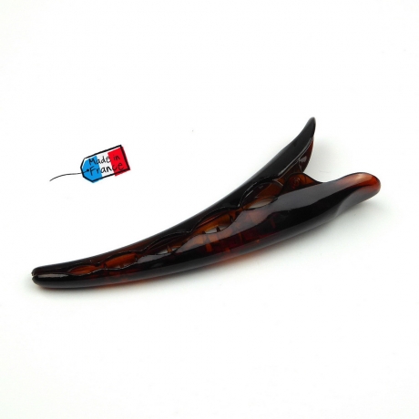 Grande pince cheveux concorde Made in France 11.5cm - marron