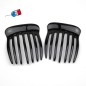 Lot de 2 peignes chignon grandes dents, made in France 7cm - noir
