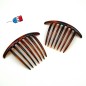 Lot de 2 grands peignes chignon made in France 10cm - marron Lot de 2 grands peignes chignon made in France 10cm - marron