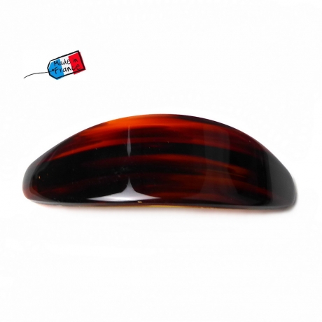 Barrette cheveux courbe Made in France 10cm - marron