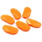 Lot de 6 perles plates à facette acrylique - orange Lot de 6 perles plates à facette acrylique - orange