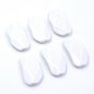 Lot de 6 perles plates à facette acrylique - blanc Lot de 6 perles plates à facette acrylique - blanc