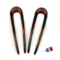 Lot de 2 pics à cheveux 12cm Made in France - marron Lot de 2 pics à cheveux 12cm Made in France - marron