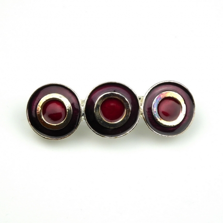 Barrette cheveux métal émaillé 8cm - rouge bordeaux