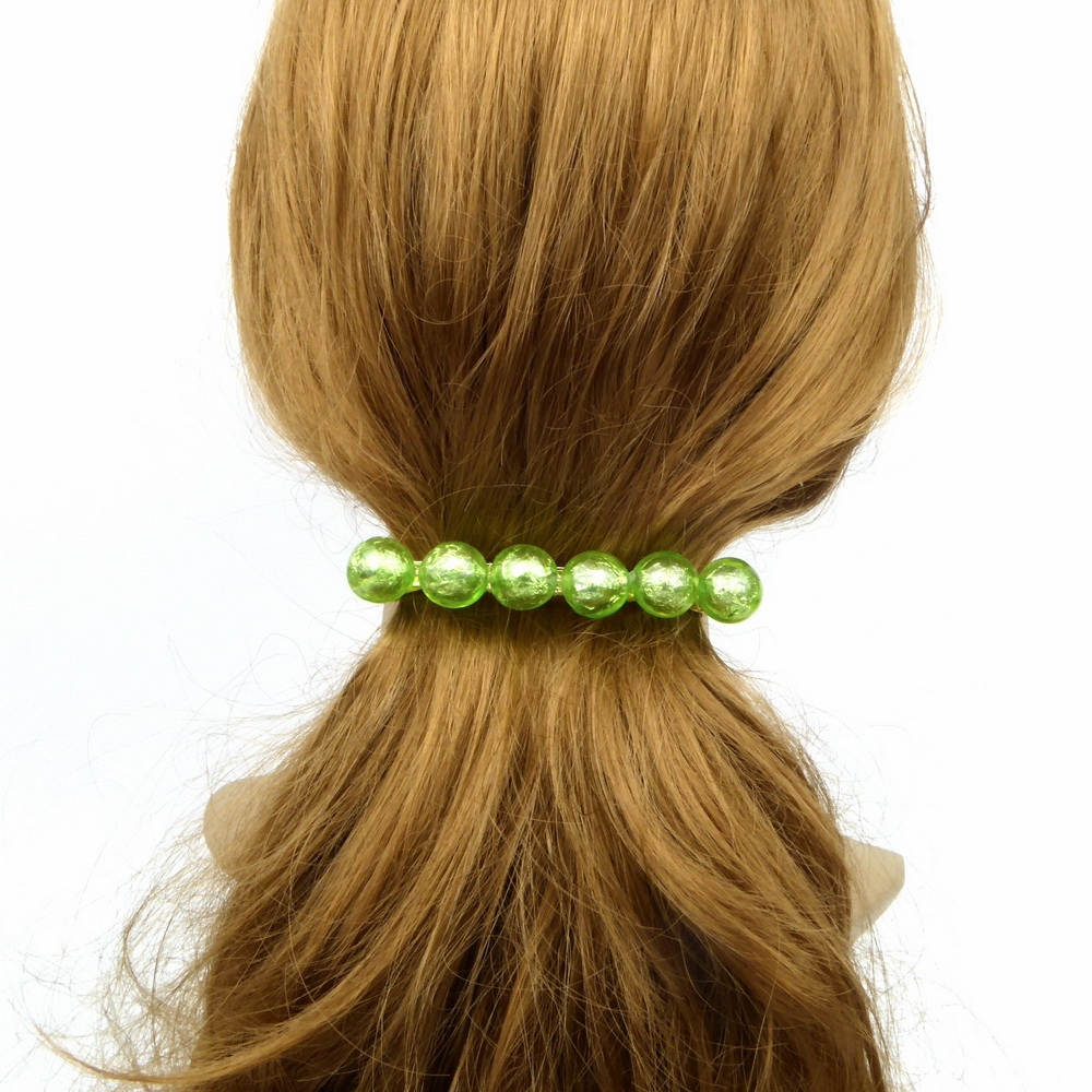 Grande barrette cheveux grosse perle translucide 9.5cm - vert Grande barrette cheveux grosse perle translucide 9.5cm - vert