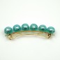 Grande barrette cheveux grosse perle translucide 9.5cm - bleu