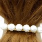Barrette cheveux grosse perle facette 8cm - blanc nacré Barrette cheveux grosse perle facette 8cm - blanc nacré