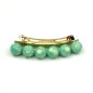 Barrette cheveux grosse perle facette 8cm - vert eau