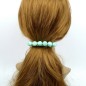 Barrette cheveux grosse perle facette 8cm - vert eau