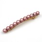 Barrette cheveux perles ronde translucide 8cm - rose poudré Barrette cheveux perles ronde translucide 8cm - rose poudré