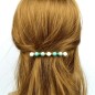 Barrette cheveux perles ronde couleur 8cm - bleu Barrette cheveux perles ronde couleur 8cm - bleu