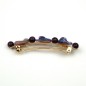 Barrette cheveux en perles nacre coquillage et perle ronde 8cm - violet