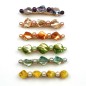 Barrette cheveux en perles nacre coquillage et perle ronde 8cm - violet