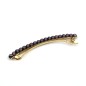 Barrette cheveux fine 8cm, perles oeil de chat - violet Barrette cheveux fine 8cm, perles oeil de chat - violet