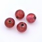 Lot de 4 perles rondes verre - vieux rose Lot de 4 perles rondes verre - vieux rose