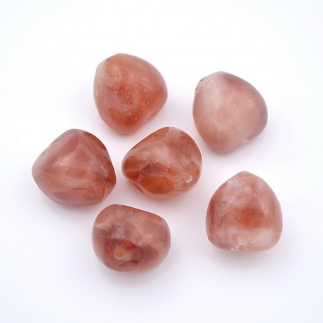 Lot de 6 perles forme coeur acrylique - marron