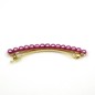Barrette cheveux fine 8cm, perles nacrées - mauve