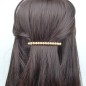 Barrette cheveux fine 8cm, perles nacrées - mauve