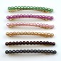 Barrette cheveux fine 8cm, perles nacrées - marron