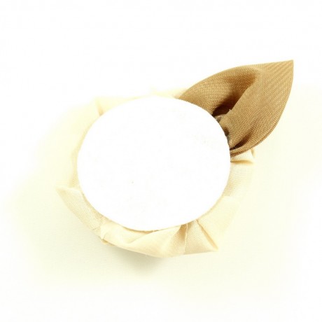 Fleur avec feuille en tissu 6cm - Beige