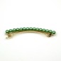 Barrette cheveux fine 8cm, perles nacrées - vert