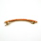 Barrette cheveux fine 8cm, perles de rocaille - orange