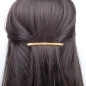 Barrette cheveux fine 8cm, perles de rocaille - orange