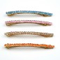 Barrette cheveux fine 8cm, perles de rocaille - orange