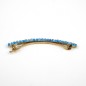 Barrette cheveux fine 8cm, perles de rocaille - bleu